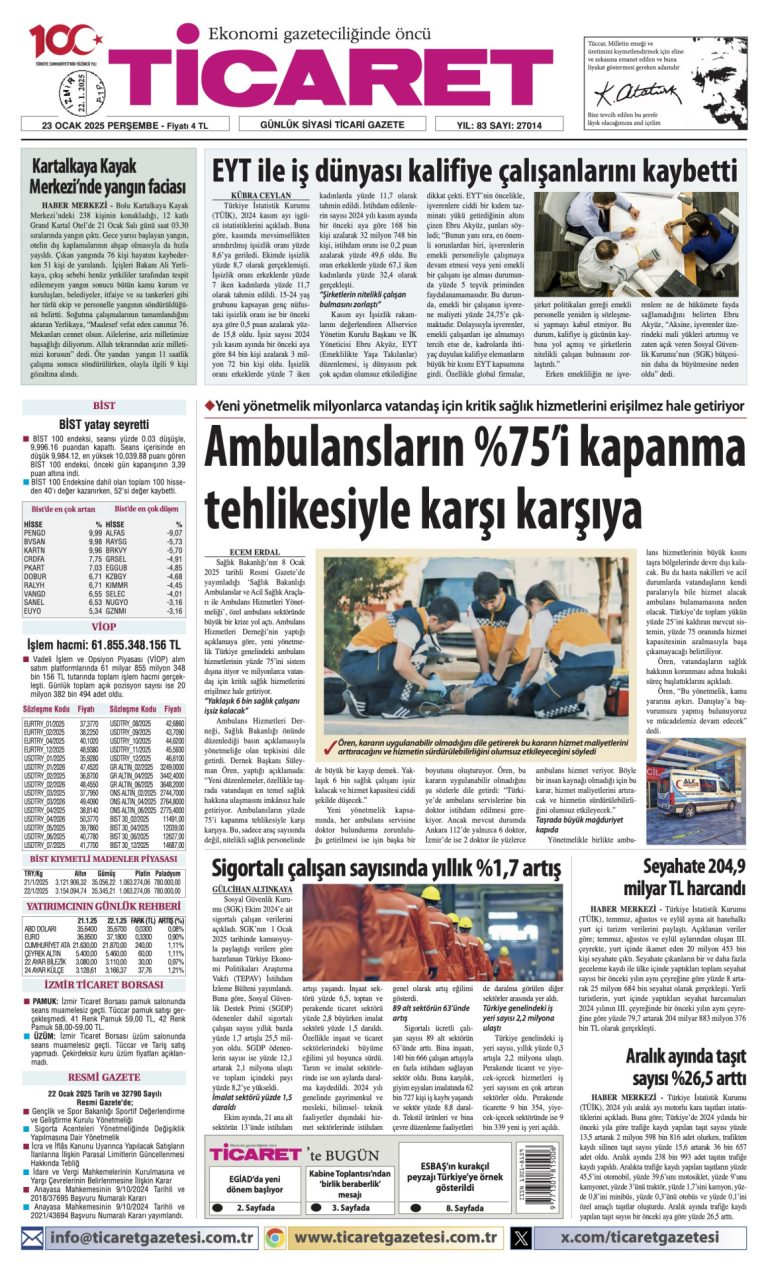 Ticaret Gazetesi’nde bugün