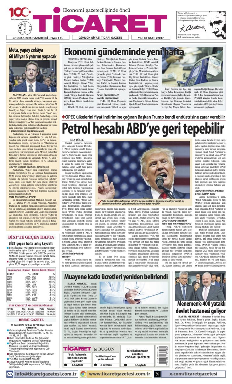 Ticaret Gazetesi’nde bugün