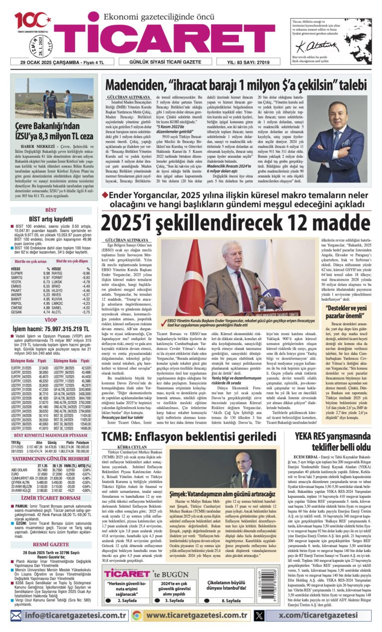 Ticaret Gazetesi’nde bugün