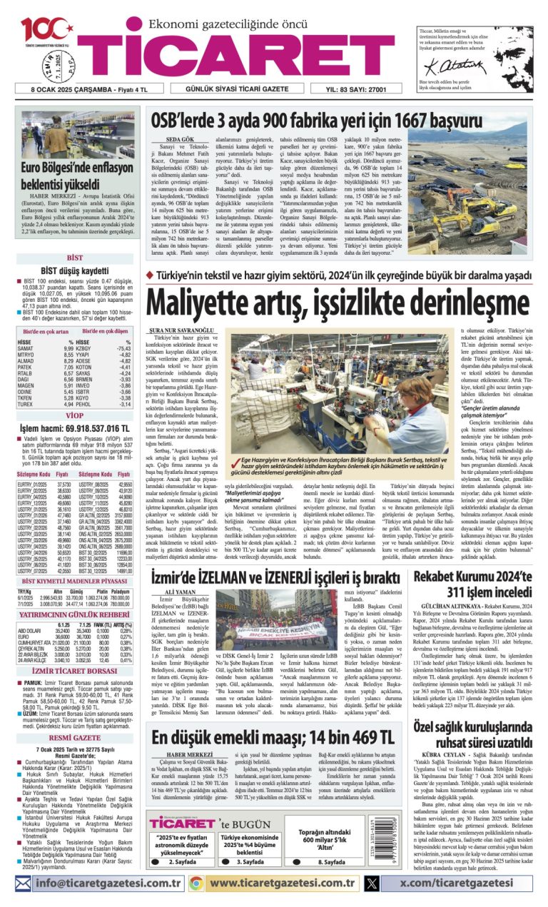 Ticaret Gazetesi’nde bugün