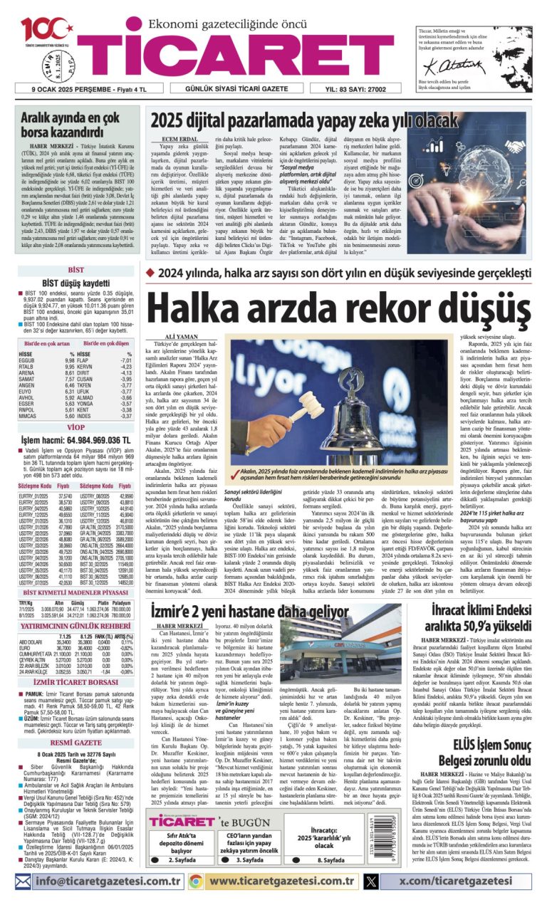 Ticaret Gazetesi’nde bugün