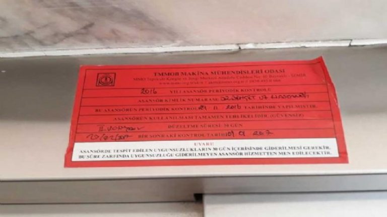 İzmir’de 3 bin 126 asansöre kırmızı etiket