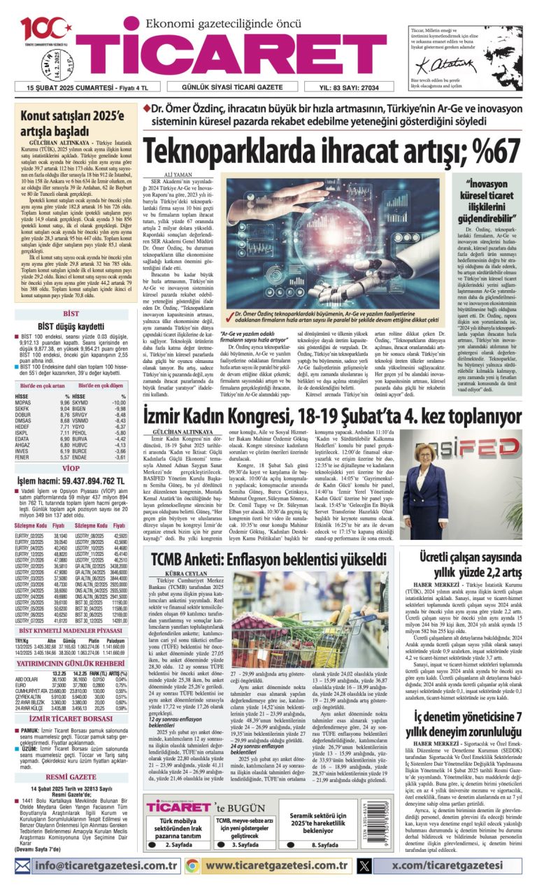 Ticaret Gazetesi’nde bugün