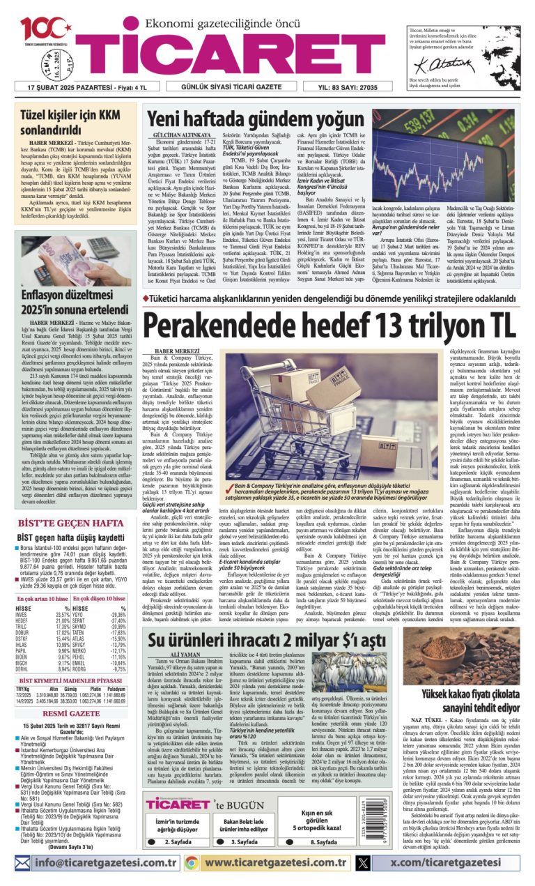 Ticaret Gazetesi’nde bugün