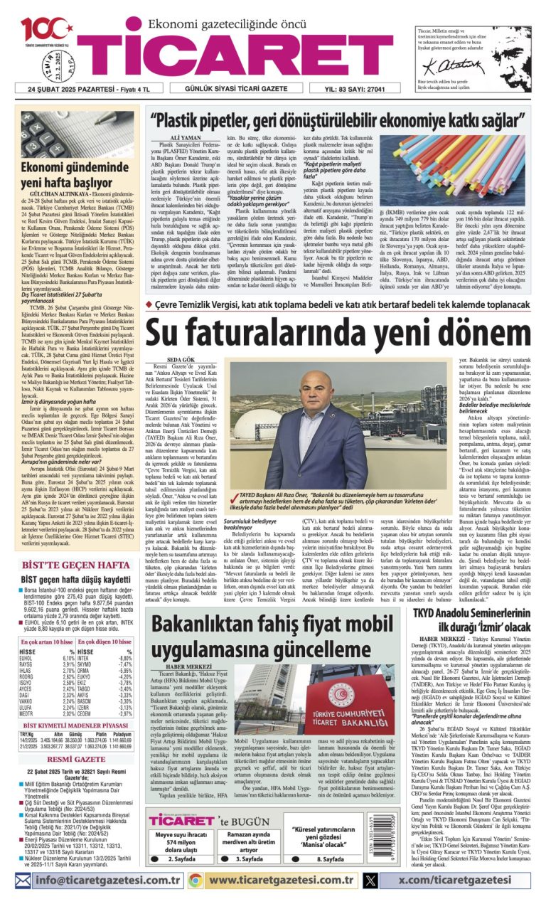 Ticaret Gazetesi’nde bugün