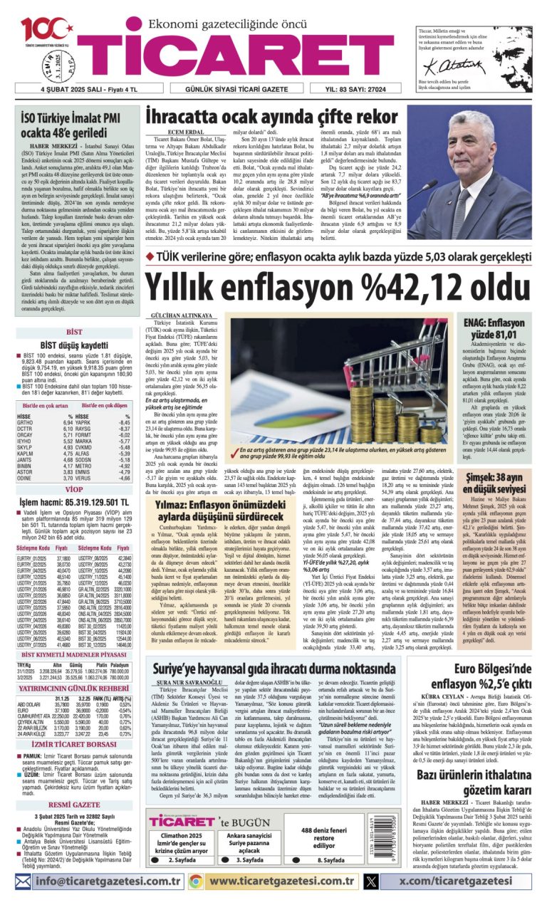 Ticaret Gazetesi’nde bugün
