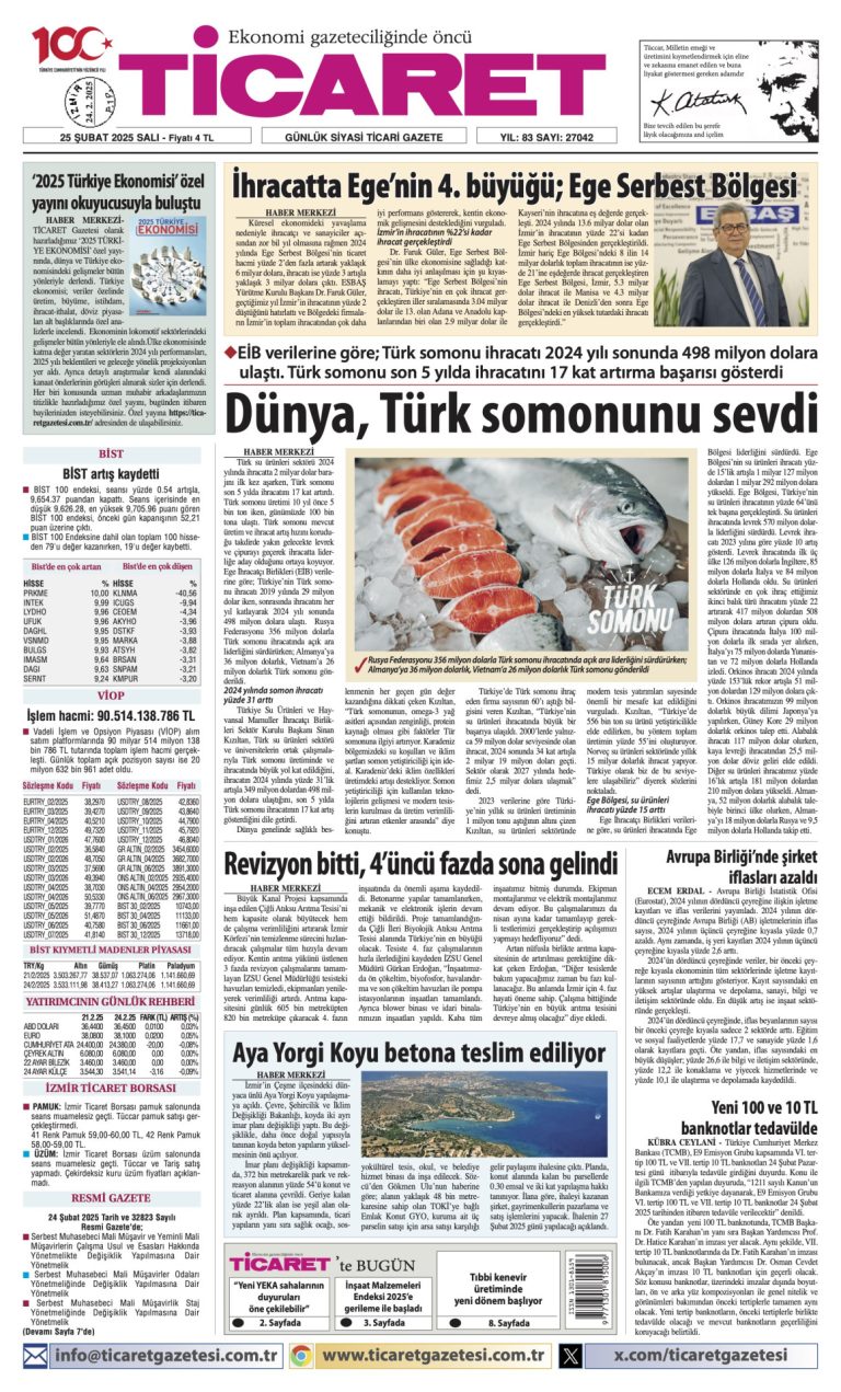 Ticaret Gazetesi’nde bugün