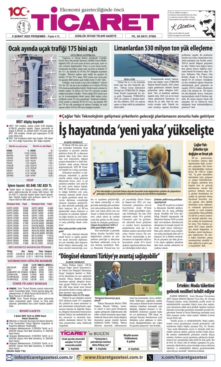 Ticaret Gazetesi’nde bugün