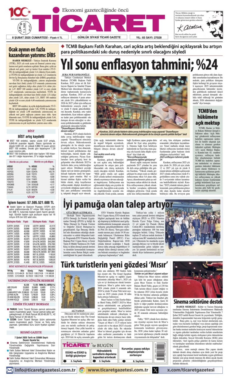 Ticaret Gazetesi’nde bugün