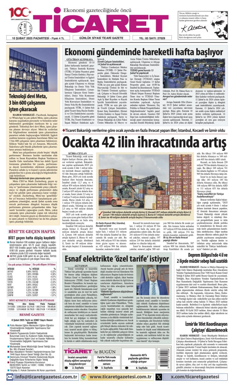 Ticaret Gazetesi’nde bugün