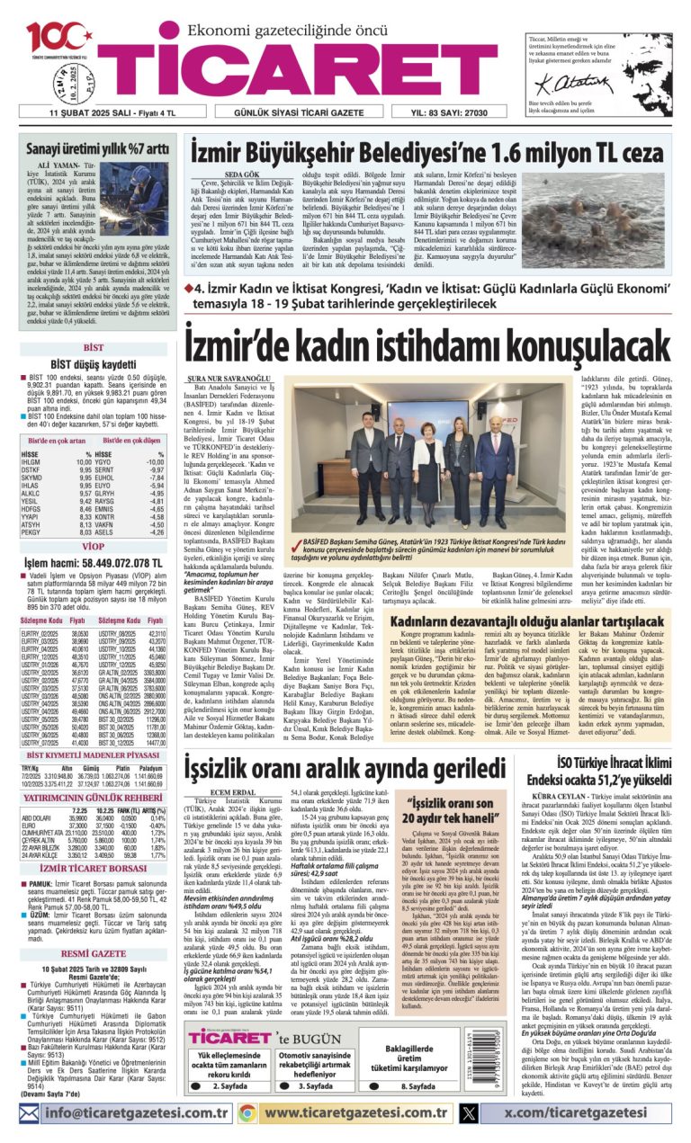 Ticaret Gazetesi’nde bugün