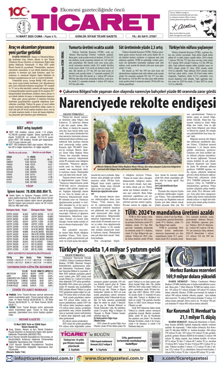 Ticaret Gazetesi’nde bugün