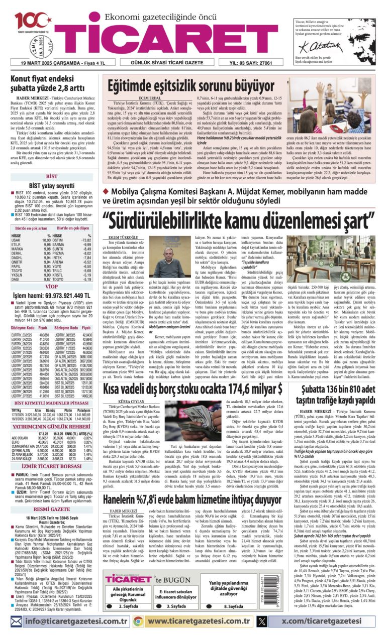 Ticaret Gazetesi’nde bugün