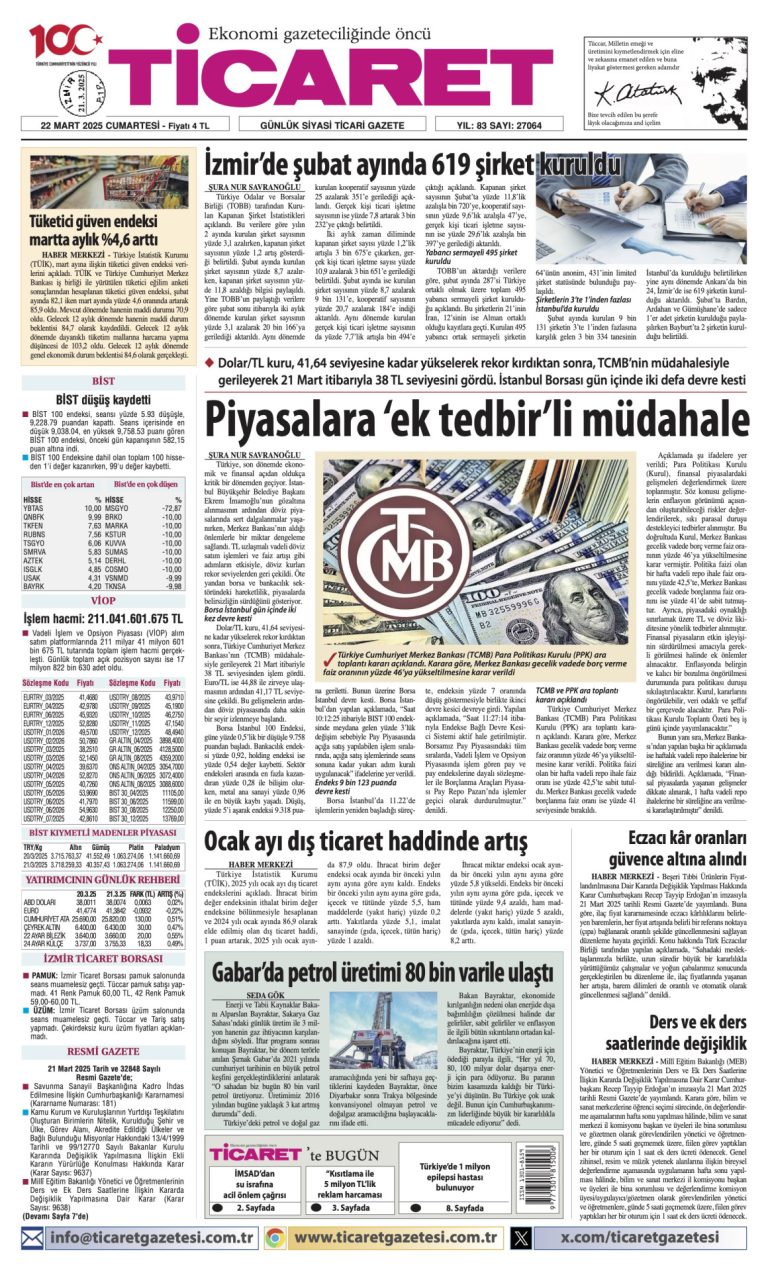 Ticaret Gazetesi’nde bugün