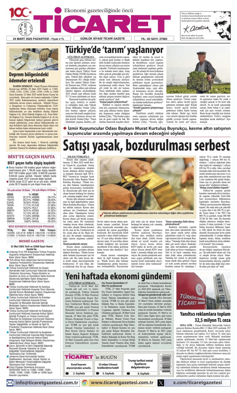 Ticaret Gazetesi’nde bugün