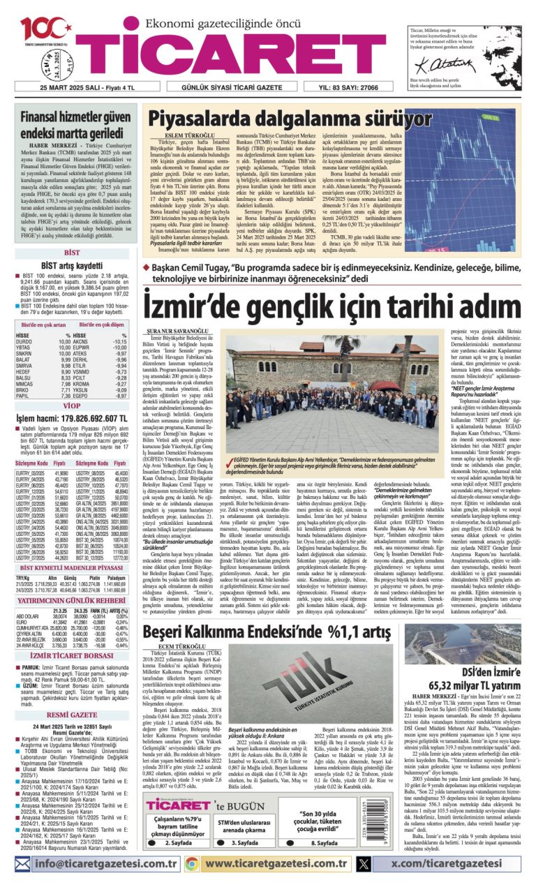 Ticaret Gazetesi’nde bugün