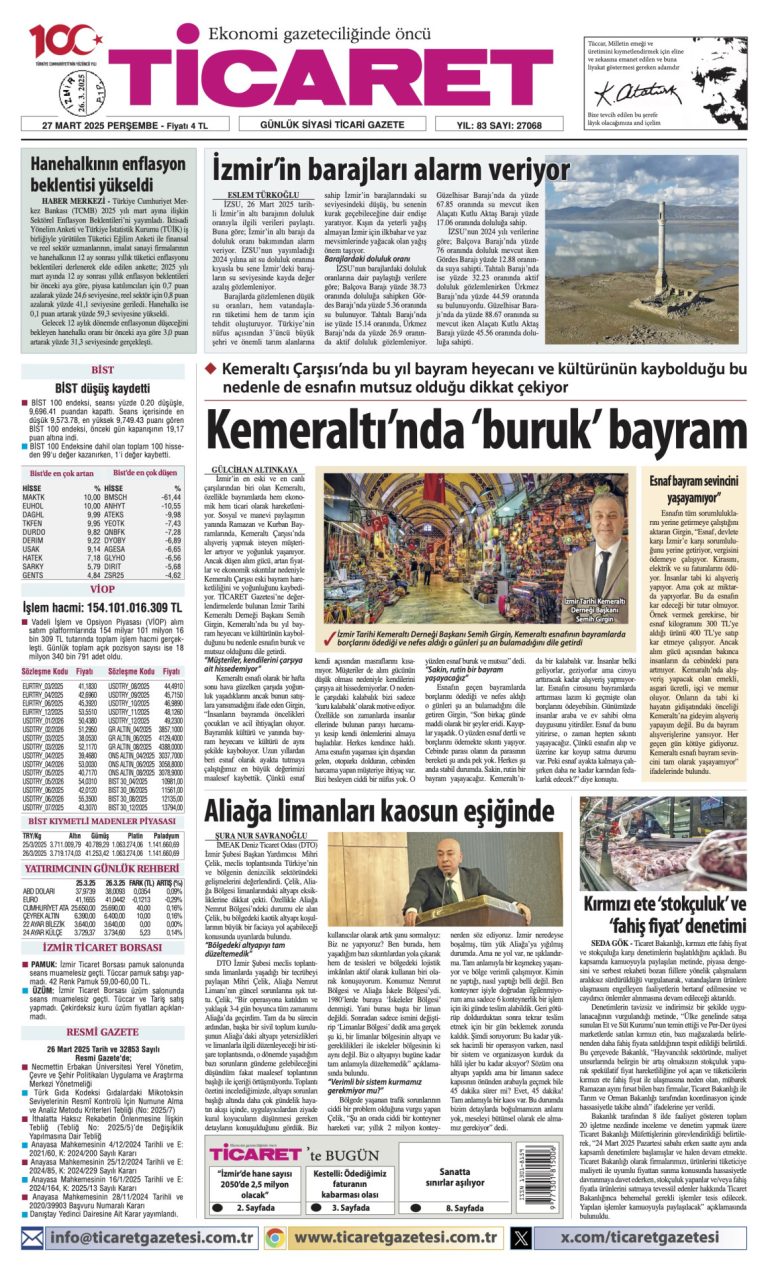 Ticaret Gazetesi’nde bugün