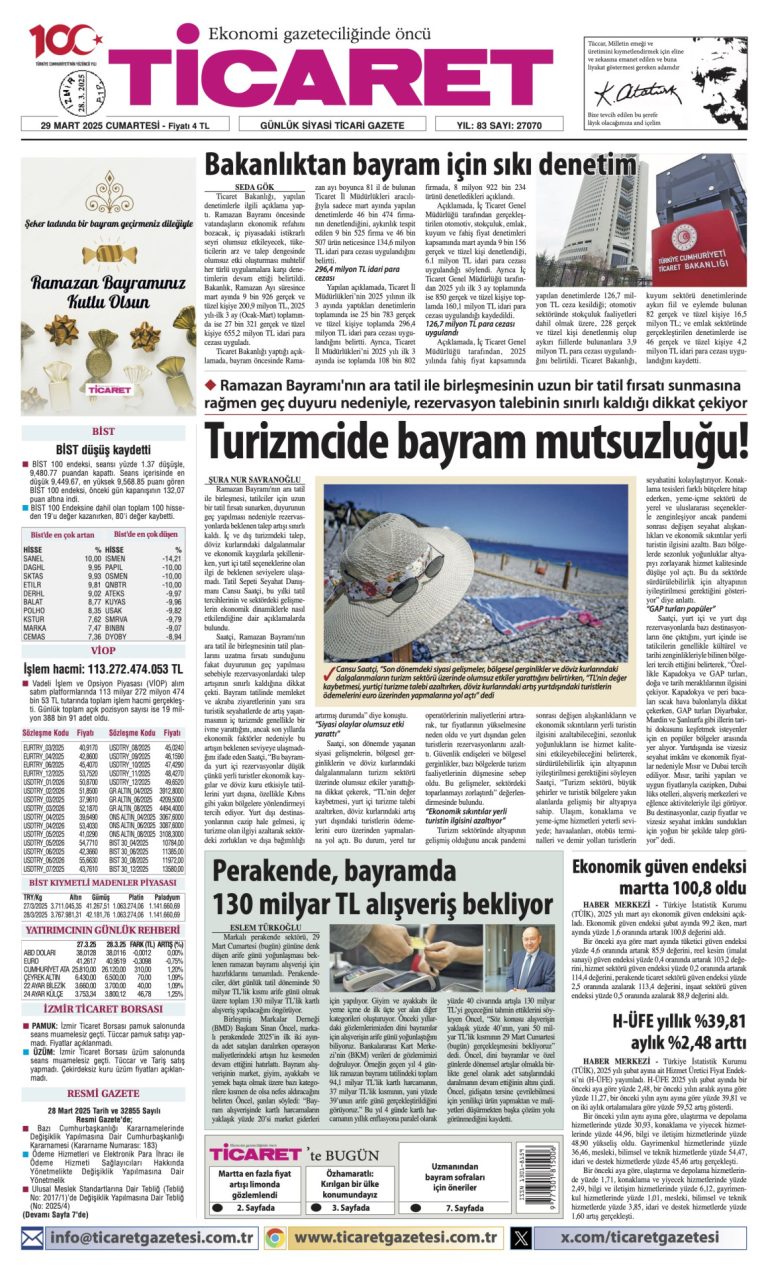Ticaret Gazetesi’nde bugün