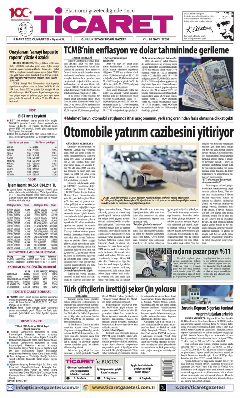 Ticaret Gazetesi’nde bugün
