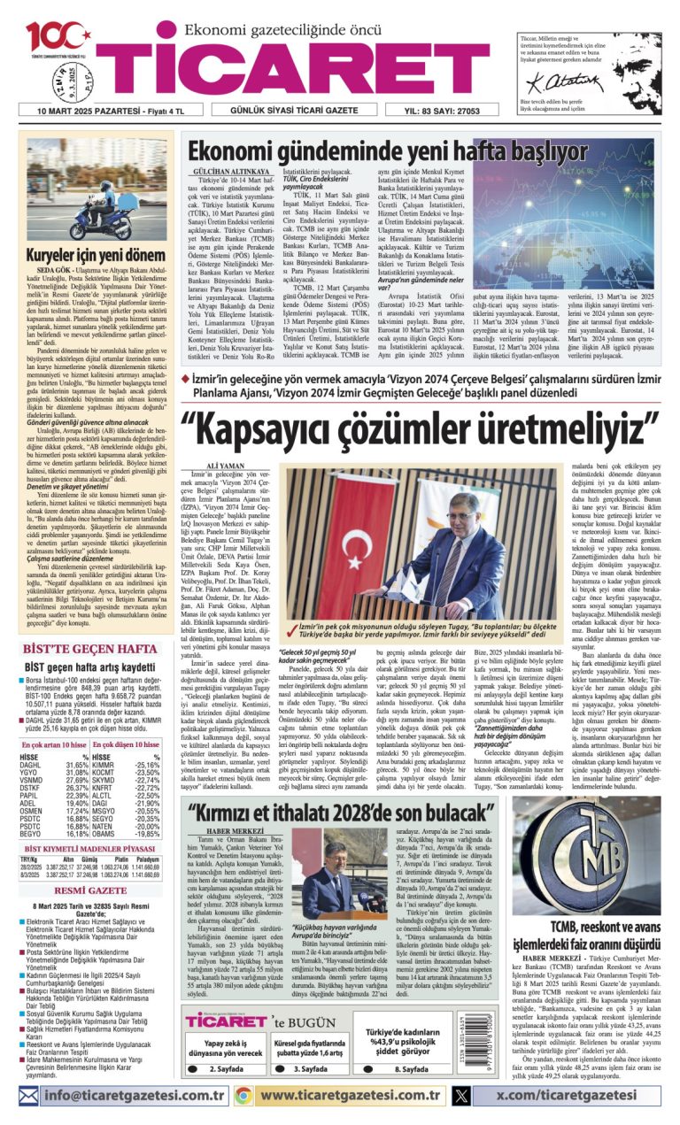 Ticaret Gazetesi’nde bugün