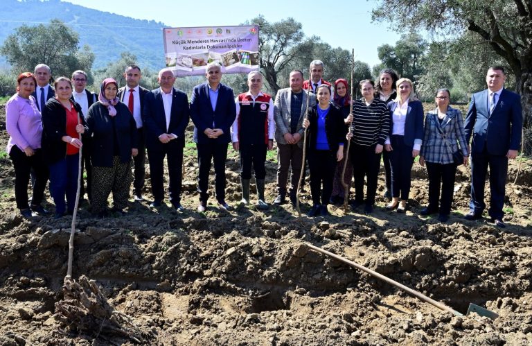 Kadın çiftçilere fidan desteği