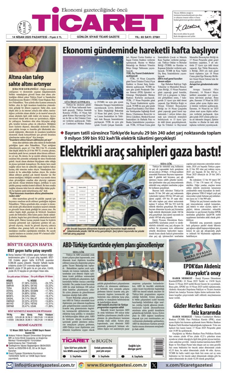 Ticaret Gazetesi’nde bugün