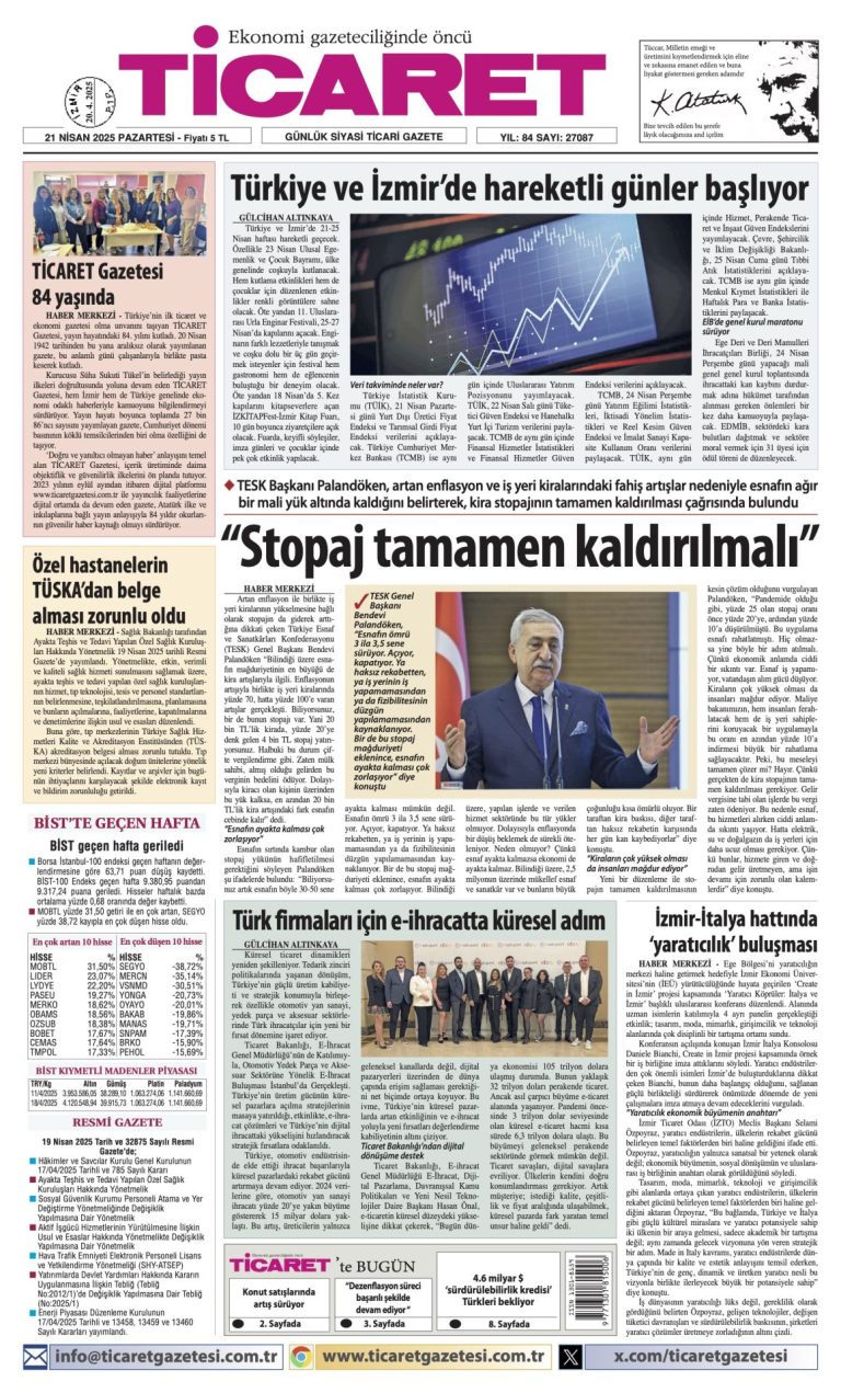 Ticaret Gazetesi’nde bugün