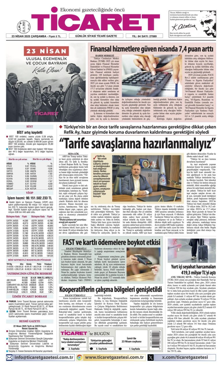 Ticaret Gazetesi’nde bugün
