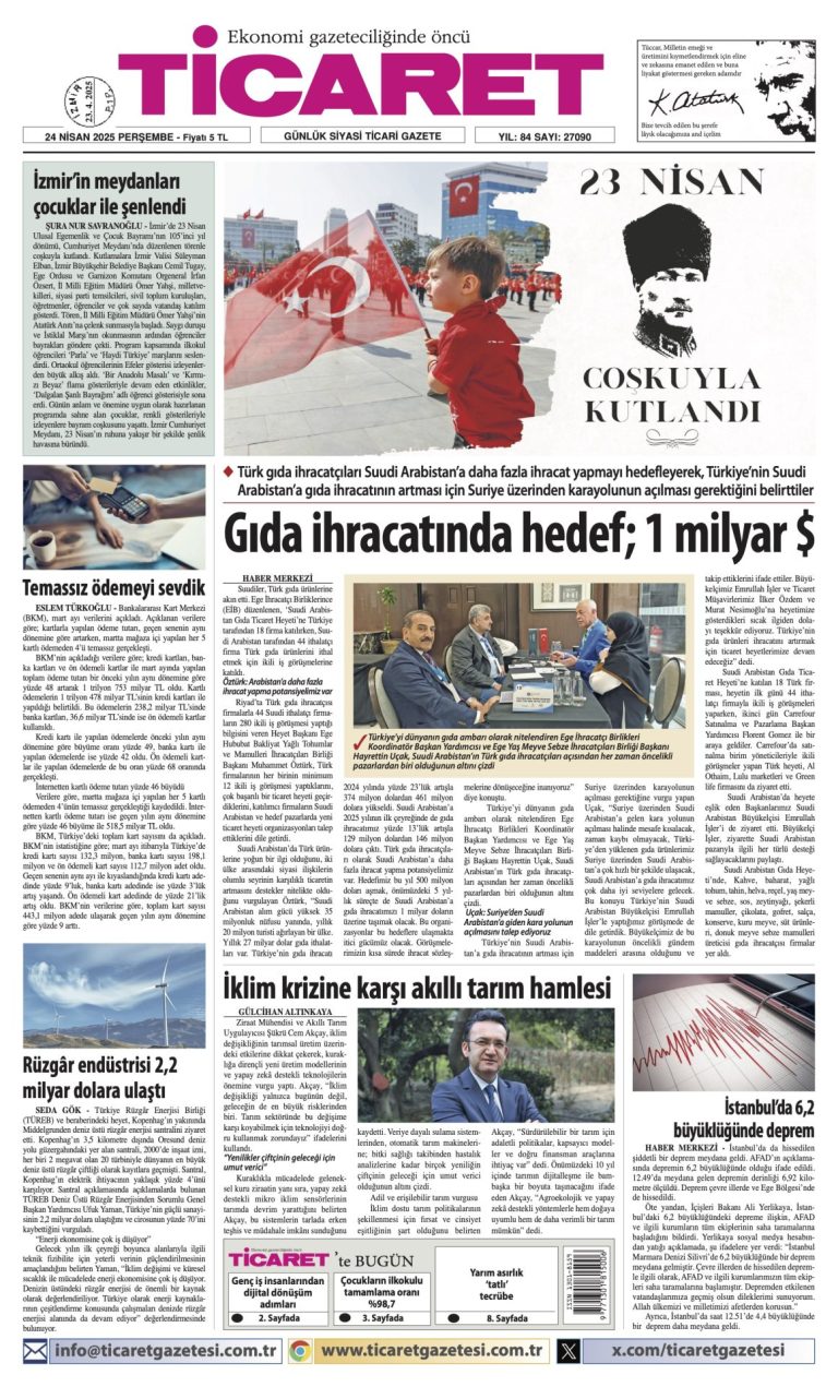 Ticaret Gazetesi’nde bugün