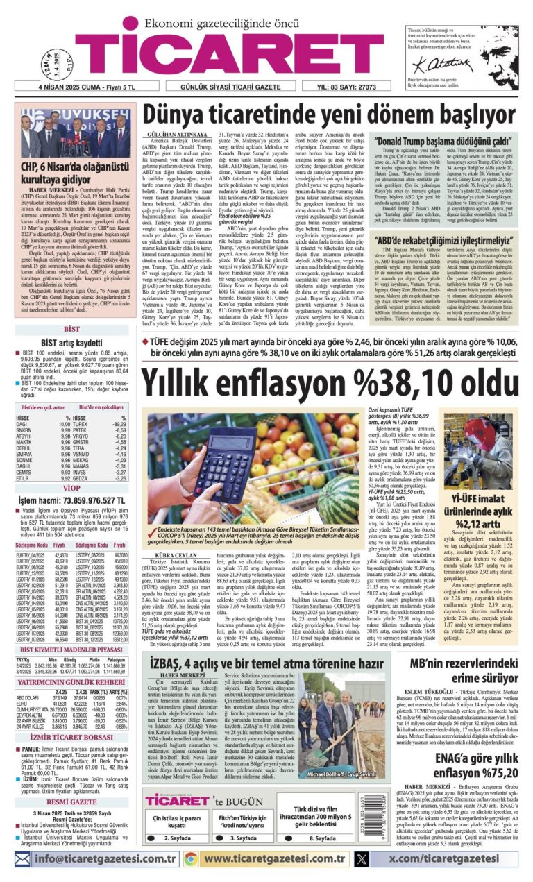 Ticaret Gazetesi’nde bugün
