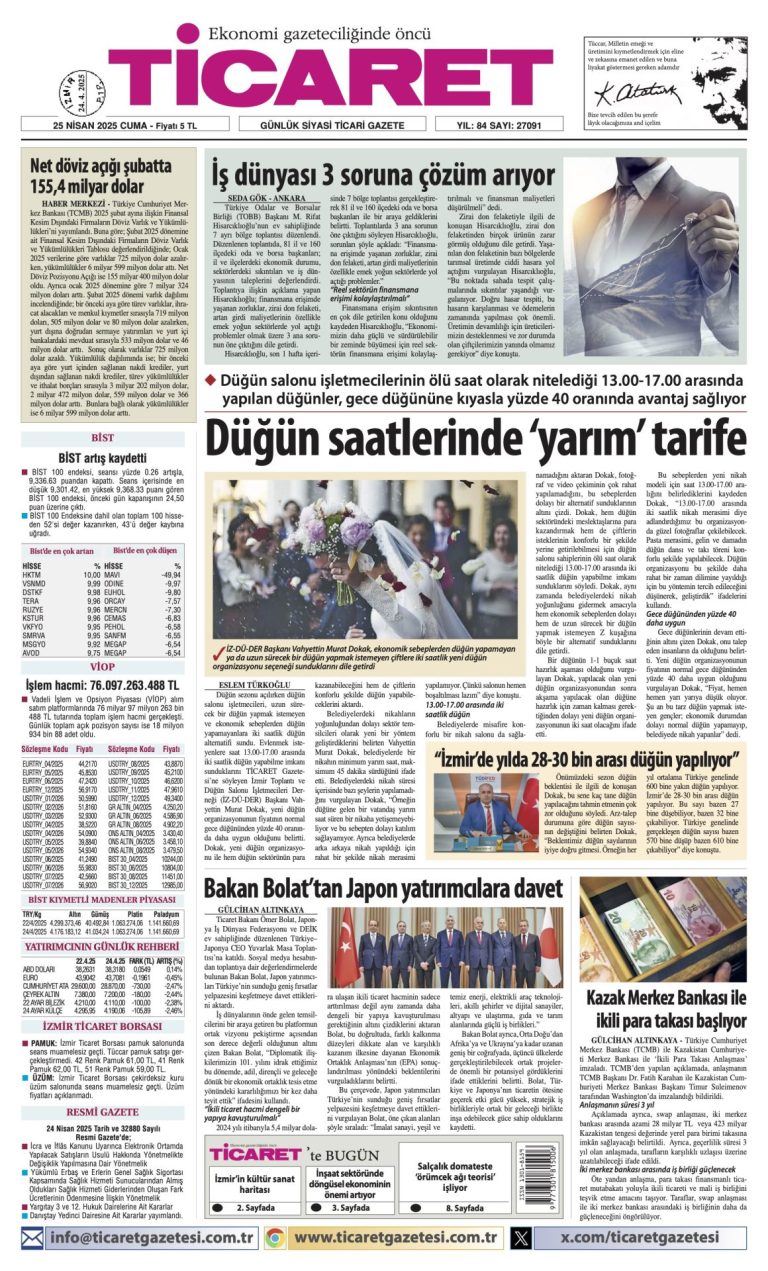 Ticaret Gazetesi’nde bugün
