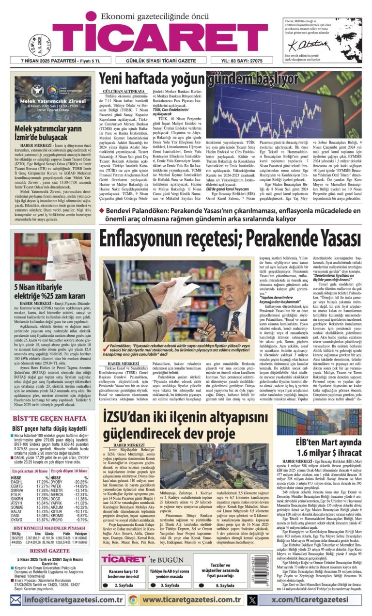 Ticaret Gazetesi’nde bugün