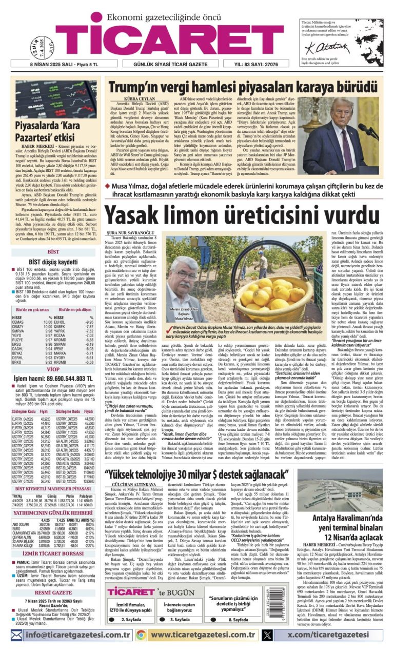 Ticaret Gazetesi’nde bugün