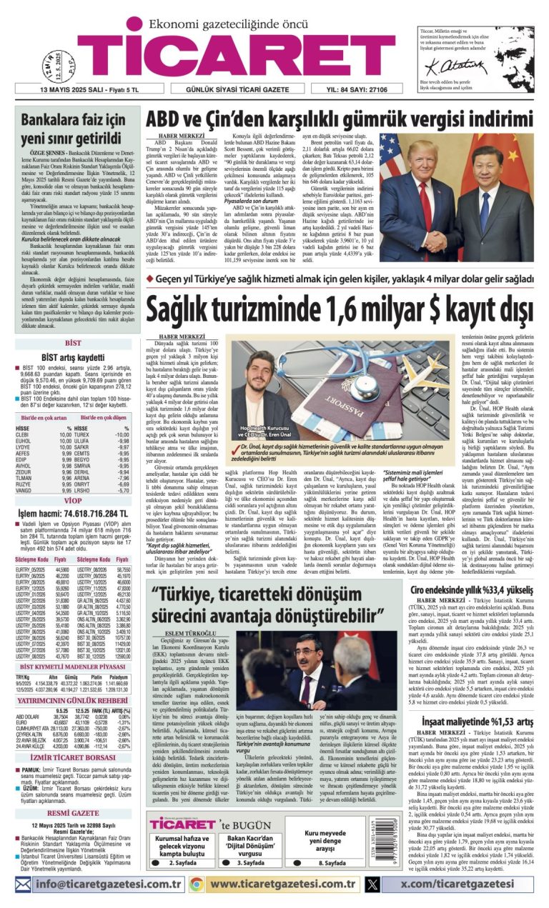 Ticaret Gazetesi’nde bugün