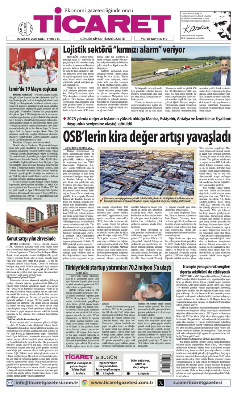 Ticaret Gazetesi’nde bugün