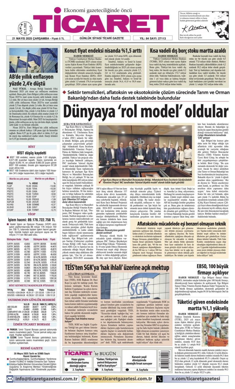 Ticaret Gazetesi’nde bugün