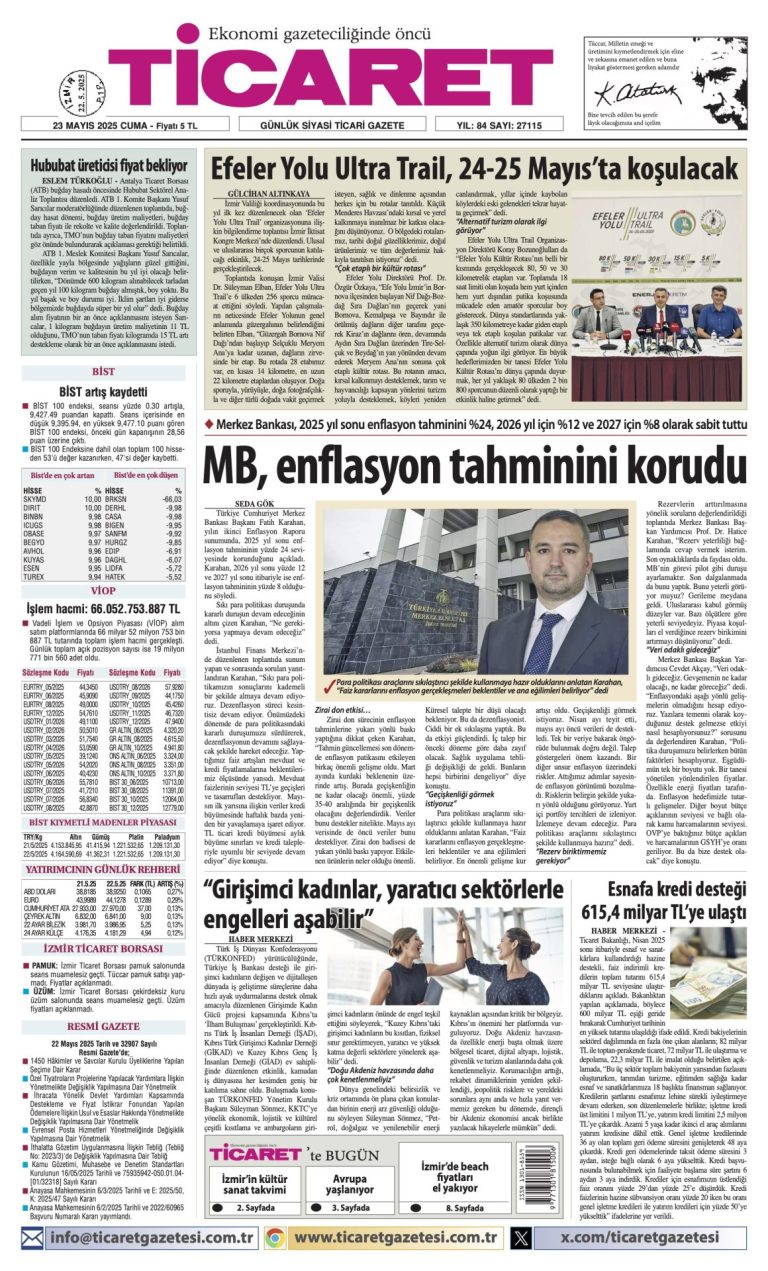Ticaret Gazetesi’nde bugün