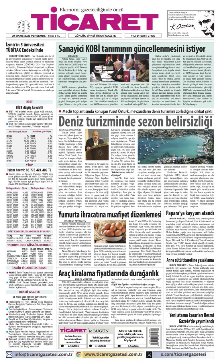 Ticaret Gazetesi’nde bugün