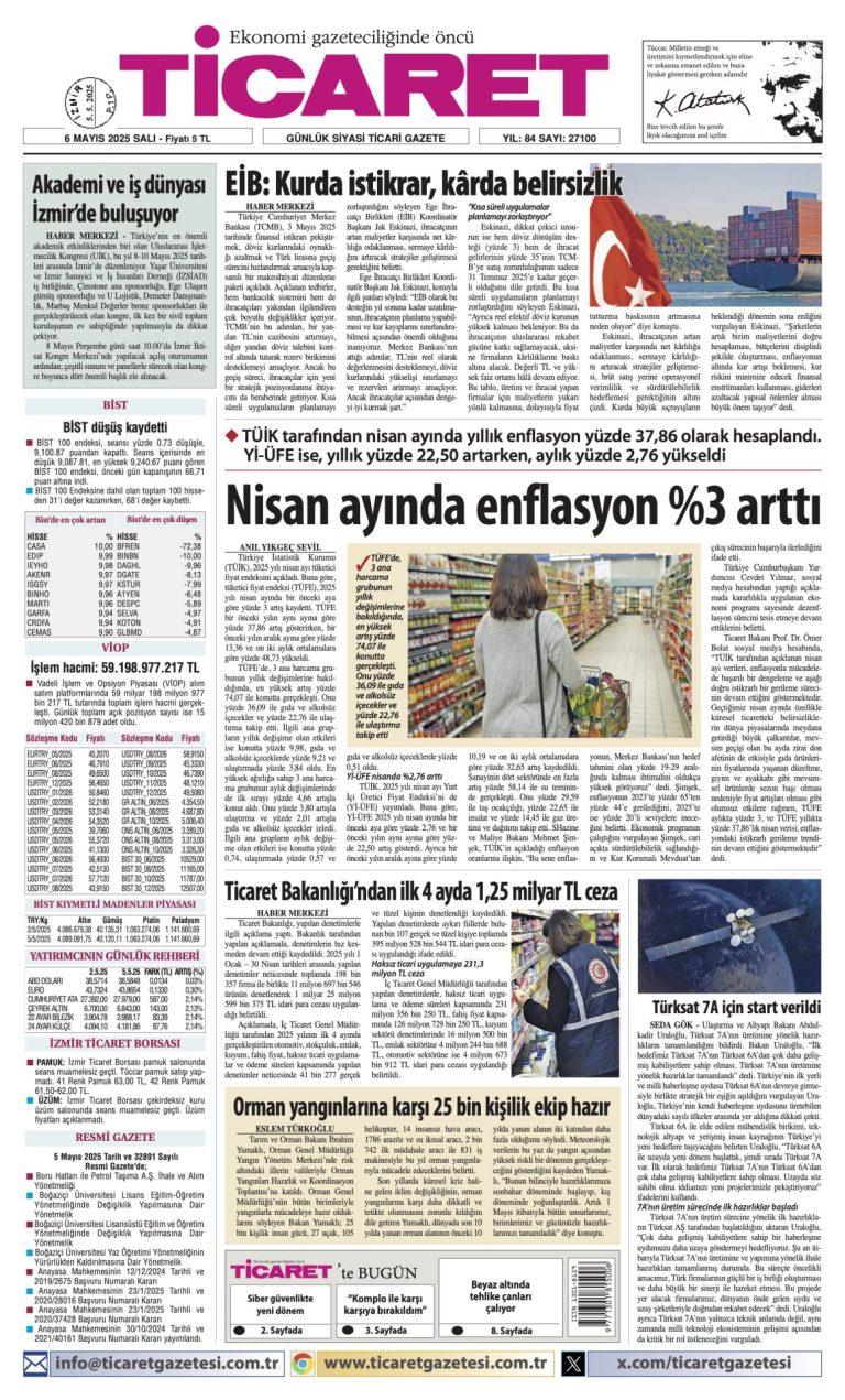 Ticaret Gazetesi’nde bugün