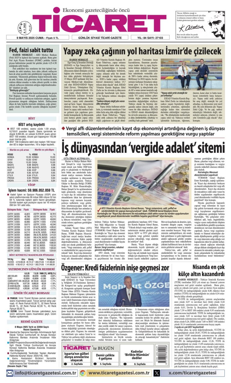 Ticaret Gazetesi’nde bugün