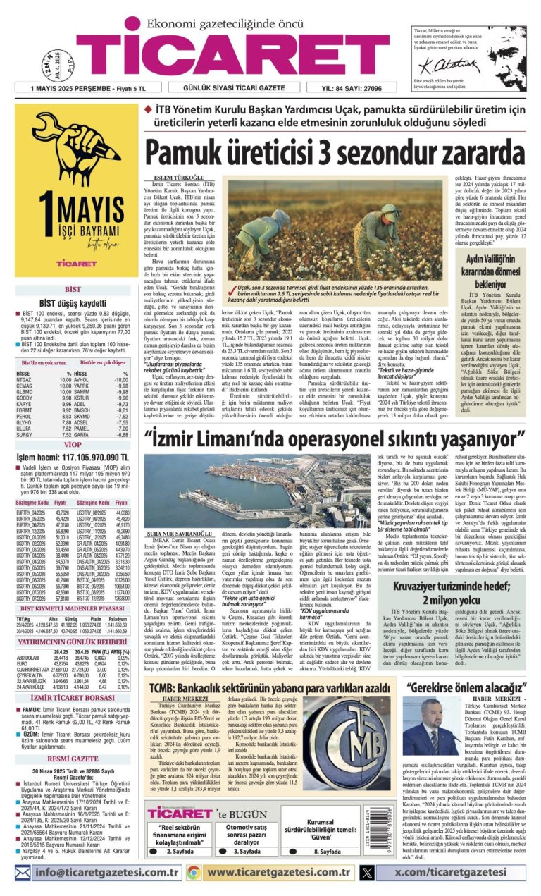 Ticaret Gazetesi’nde bugün