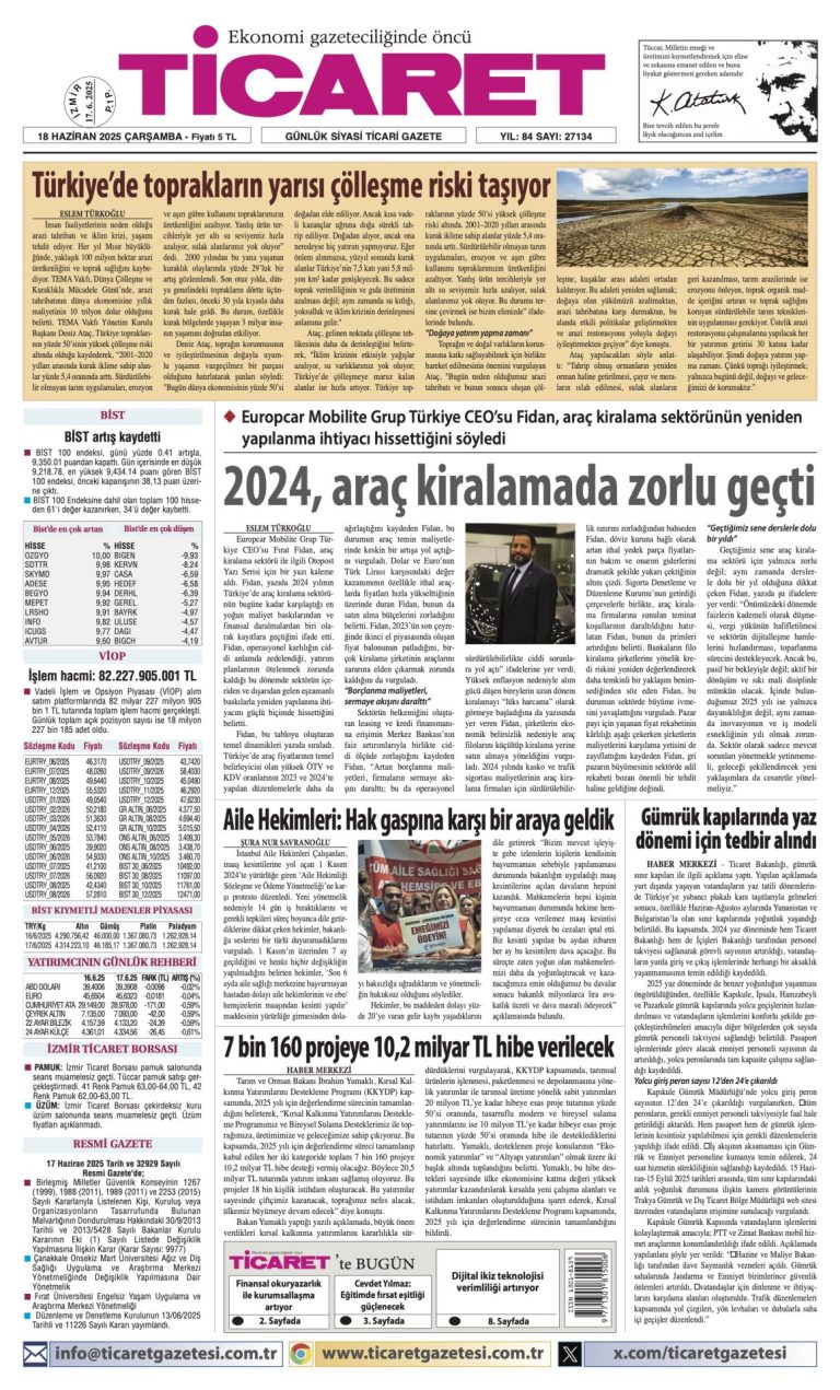 Ticaret Gazetesi’nde bugün