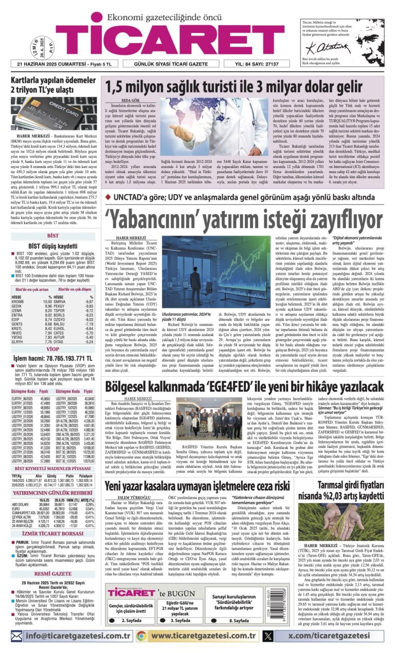 Ticaret Gazetesi’nde bugün