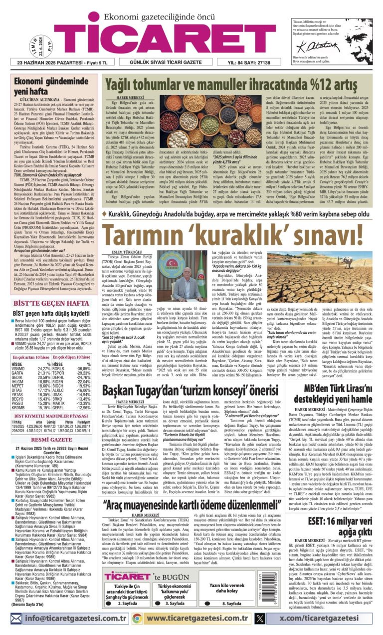 Ticaret Gazetesi’nde bugün