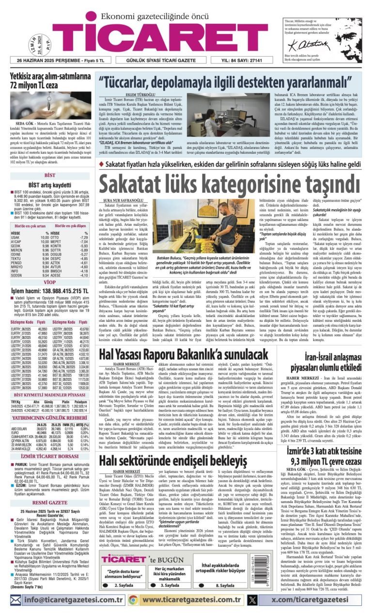 Ticaret Gazetesi’nde bugün