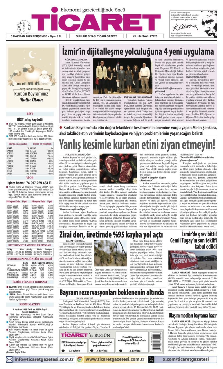 Ticaret Gazetesi’nde bugün