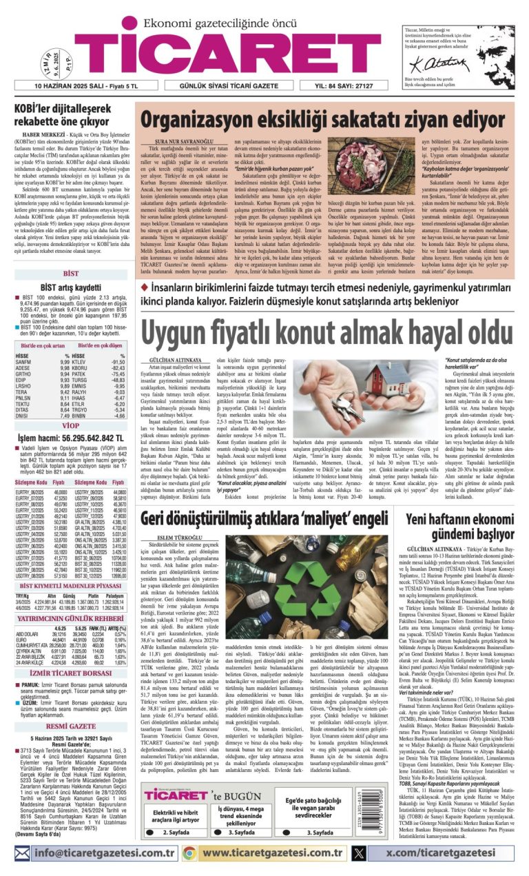 Ticaret Gazetesi’nde bugün