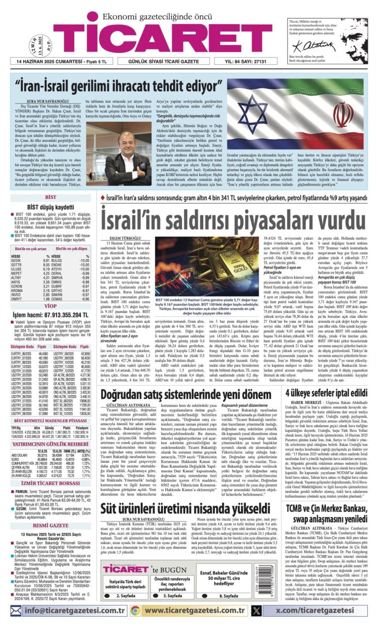 Ticaret Gazetesi’nde bugün