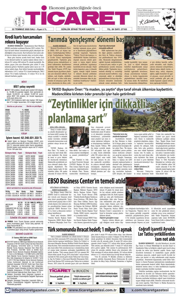 TİCARET’te bugün