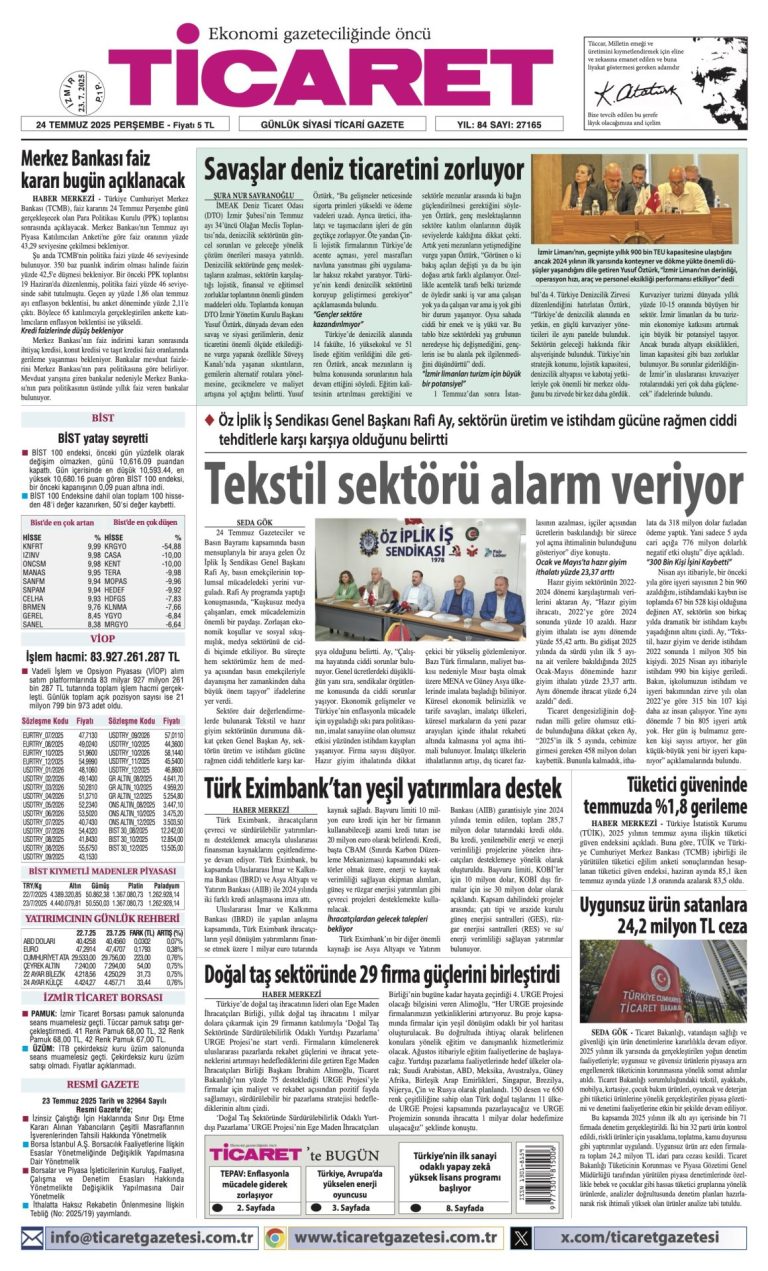 TİCARET’te bugün